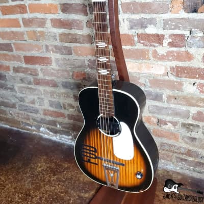 Harmony "FOD" Green Day Inspired Stella Parlor Acoustic Guitar w/ Goldfoil Pickup (1960s, Sunburst) image 5