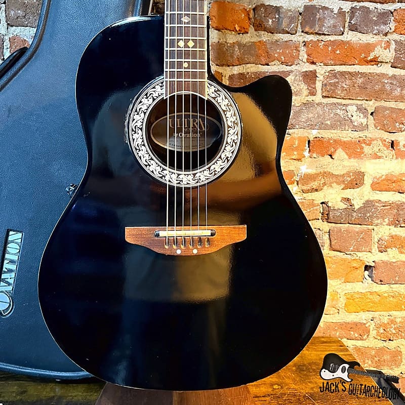 Ovation Ultra Series 1528 Acoustic Electric w OHSC 1980s Black