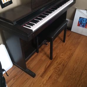 Roland Hp1800 Digital Piano Black With Faux Wood Panel Base And Black Stool