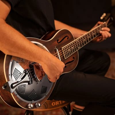 Ortega Americana Series Resonator Guitar, Parlor Body, Mahogany