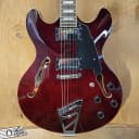 D'Angelico Premier DC Transparent Wine Semi-Hollow Body Electric Guitar Used