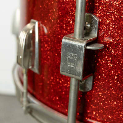 1950s WFL Red Glass Glitter 14x20 9x13 and 16x16 Drum Set image 4