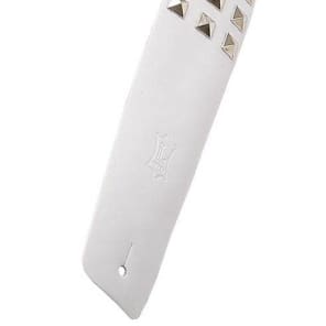 Levy's M1SD-WHT 2.5" Leather Guitar/Bass Strap with Studs-White image 1