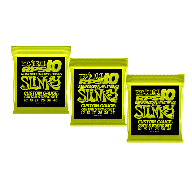 3PACK Ernie Ball Regular Slinky RPS Reinforced Nickel Wound Reverb