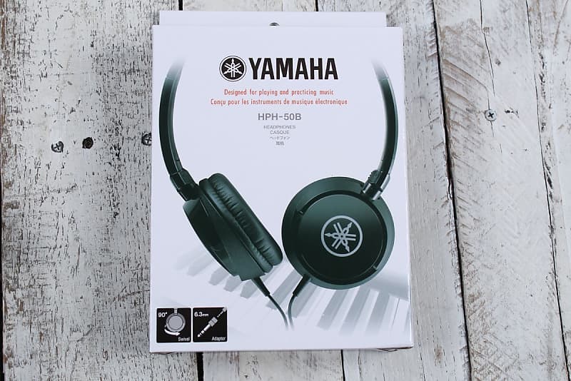 Yamaha HPH-50B Dynamic Closed Back Headphones with Adjustable Headband Black  			