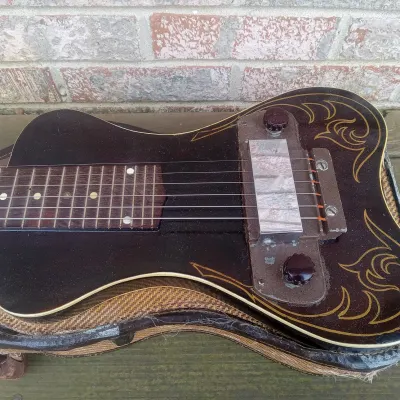 Vintage 1940's Oahu Islander Lap Steel Guitar w/ Original Softshell Tweed Case! Super Cool, Rare Model! for sale