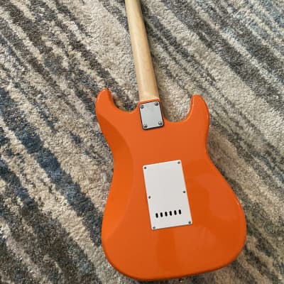 RW'S Lefty custom Guitars Beautiful Orange Strat. 22 fret neck play very Well  2020 Orange image 5