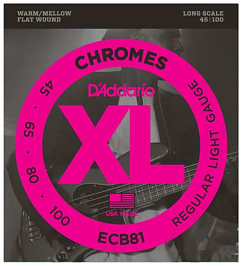 D'Addario ECB81 Chromes Bass Strings, Light, 45-100, Long Scale image 1