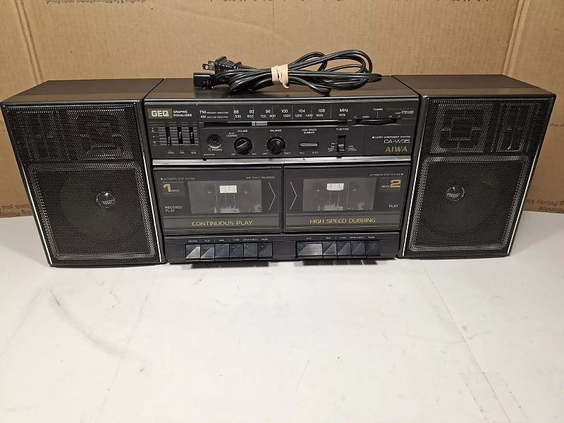 Aiwa BoomBox CA-W35U  1980s - Black  			