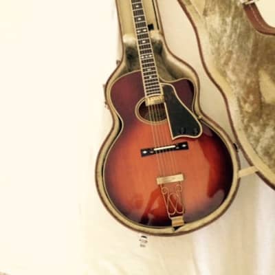 Aria  AE 100 Acoustic-electric guitar 1981 Red/Brown sunburst image 6