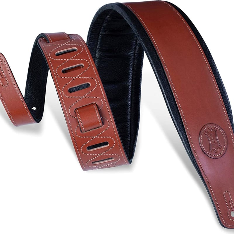 Levy's Leathers PMB32-WAL - 2 Wide Walnut Veg-tan Leather Banjo Strap.