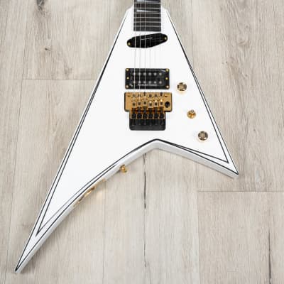 Jackson Concept Series Rhoads RR24 HS Guitar, Ebony, White with Black Pinstripes image 2