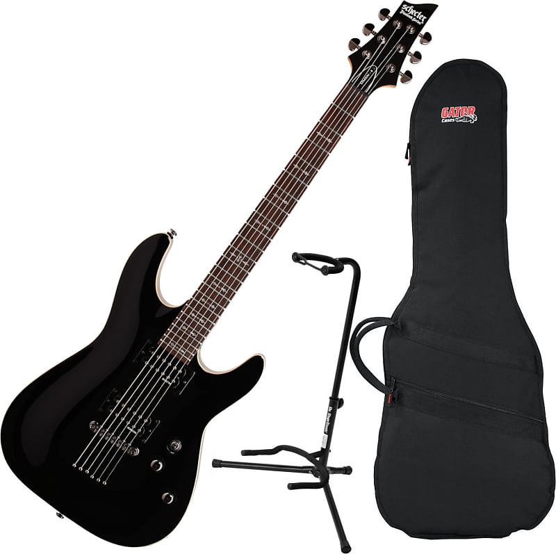 上品なファッション Schecter and Bag Gig Deluxe w/ Black Guitar, Electric 6 Omen ギター