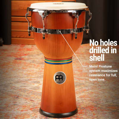 Meinl Percussion DJW3GAB-M 12-Inch Floatune Series Wood Djembe