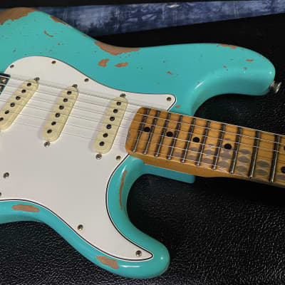 NEW ! 2023 Fender Custom Shop 69 Heavy Relic Stratocaster - Seafoam Green - Handwound PU's Jimi Hendrix Vibe - 7.7 lbs - Authorized Dealer image 4