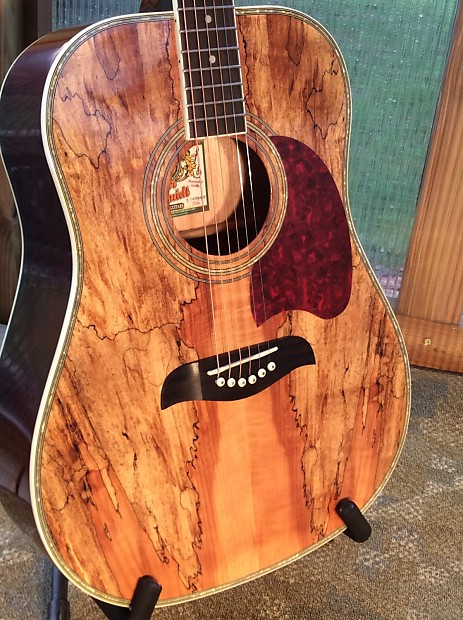 Oscar Schmidt OG2SM Dreadnought Spalted Maple Acoustic w 12 Choice points