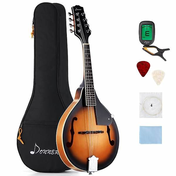 A Style Mandolin Instrument Sunburst Mahogany DML-1 With Tuner String Big Bag and Guitar Picks image 1