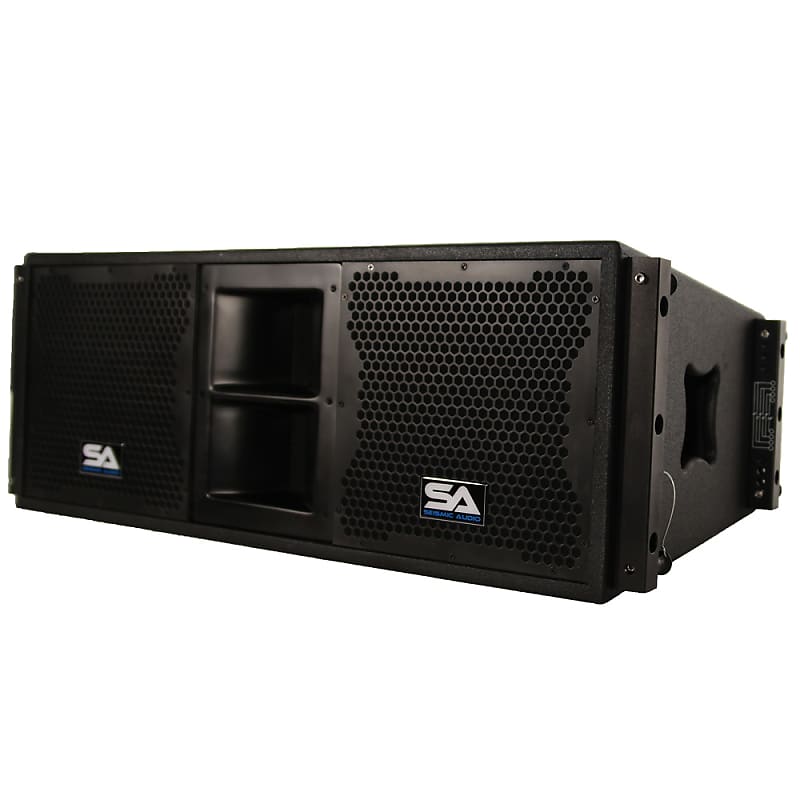Seismic Audio Passive 2x10 Line Array Speaker with Dual Compression  Drivers Reverb