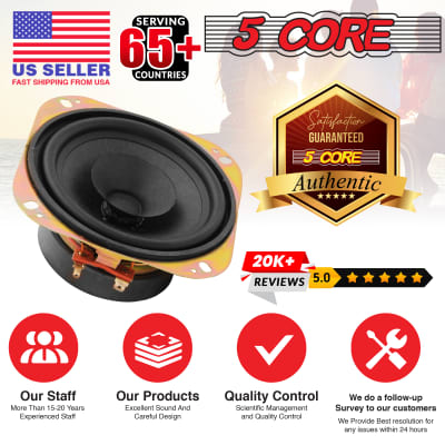 5 Core 4 Inch Car Speaker PAIR 40W Peak Power 4 Ohm 0.81 CCAW Copper Voice Coil Premium High Performance Raw Replacement Speakers  WF472DC 1 Pair image 9