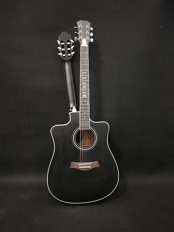 6 Strings Classical/ 6 Strings Acoustic Double Neck ,Double Sided Busuyi Guitar 2020. (Black) image 1