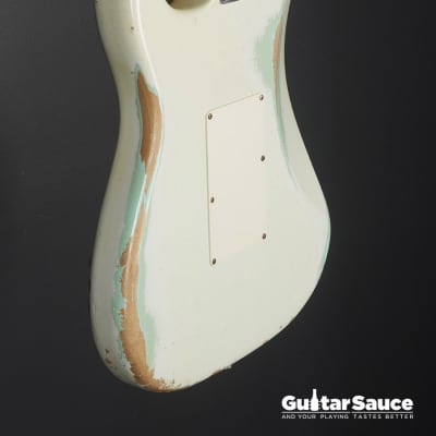Fender Custom Shop LTD 60 Stratocaster HSS Lighting Heavy Relic Olympic White Over Faded Surf Green Used (Cod. 1476UG) 2012 image 13