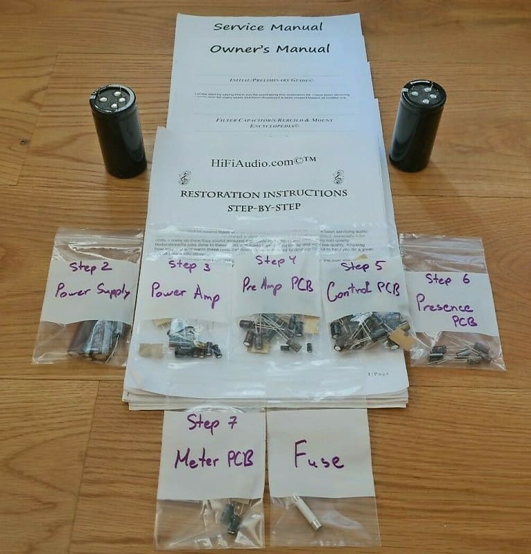 Kenwood KA-9800 restoration kit filter capacitor repair rebuild fix  			