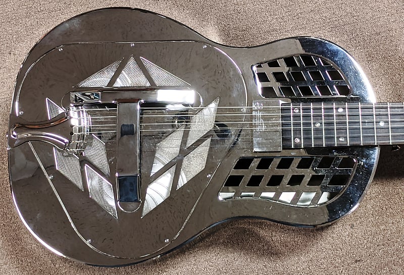 Hot Rod Steel Tricone Classic 6 String Resonator Guitar Pickup Nickel Plated Brass Body Mahogany