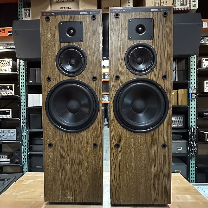 Boston Acoustics T830 3-Way Acoustic Suspension Tower Speakers  			
