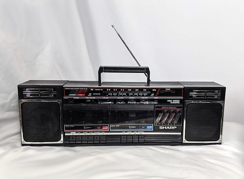 Reverb Blaster AM/FM Vintage Radio Cassette Made Ghetto | WF-342(BK) Sharp in - - Stereo Poland 1986 Boombox Japan