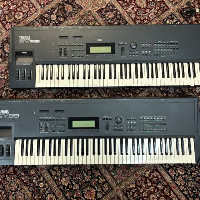 Pair of Vintage 1990s Yamaha SY99 FM Synthesizers 2x Synth