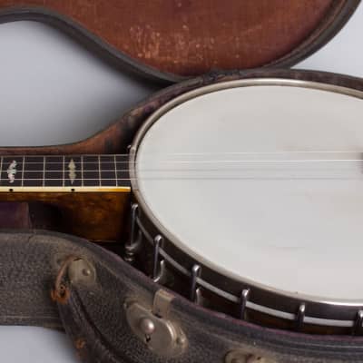 Lyon & Healy  Washburn Style A Tenor Banjo,  c. 1925, period black hard shell case. image 17