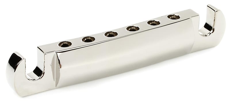 Gibson Accessories Stop Bar Tailpiece w/Studs & Inserts - Nickel (2-pack) Bundle image 1
