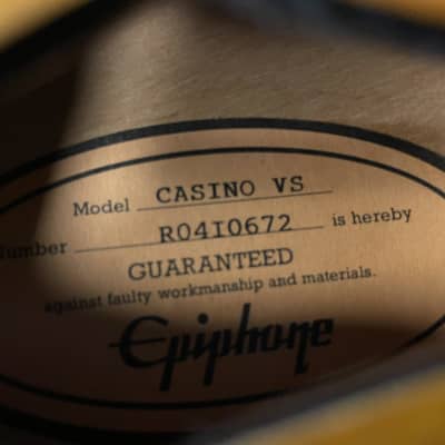 2004 Epiphone Casino Hollowbody ‘64 Reissue Peerless Factory Tobacco Burst w/ OHSC image 16