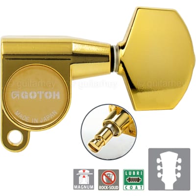 NEW Gotoh SG360-01 MG L3+R3 Locking Tuning Keys LARGE Buttons 3x3 - GOLD