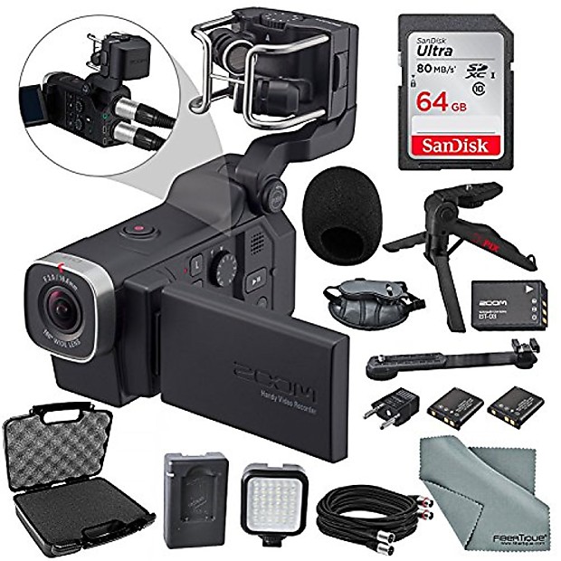 Zoom Q8 Handy Video Recorder Deluxe Accessory Bundle with LED