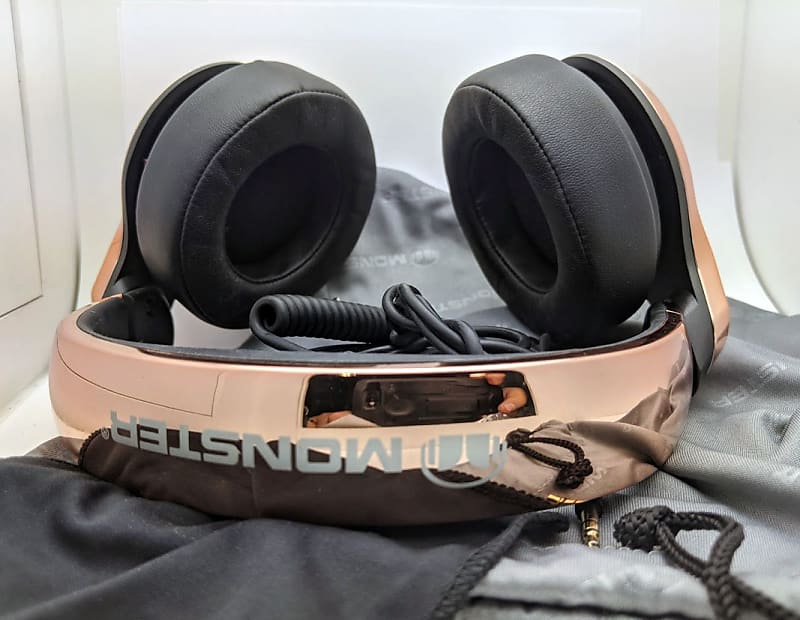 Monster 24K N-Pulse Professional DJ Style sale Headphones Rose Gold Limited Edition N