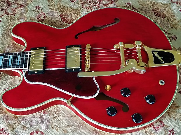 Lefty Left Handed 2018 Gibson ES 355 VOS Cherry Bigsby Reverb