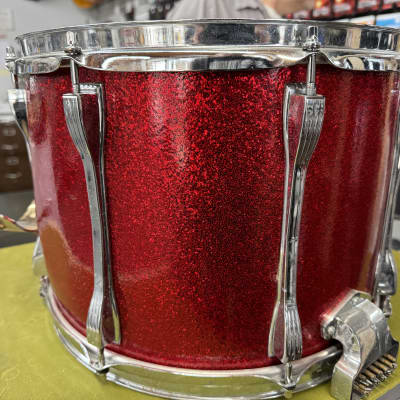 Ludwig 14" Marching Snare Drum 70's - Red Sparkle image 8