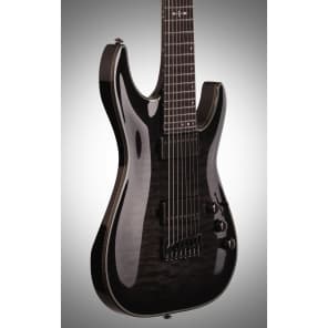 Schecter Hellraiser Hybrid C-8 Electric Guitar, 8-String, Transparent Black Burst image 5