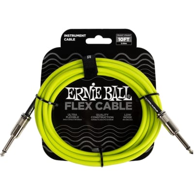 Ernie Ball Flex Instrument Cable 10ft - Green for sale