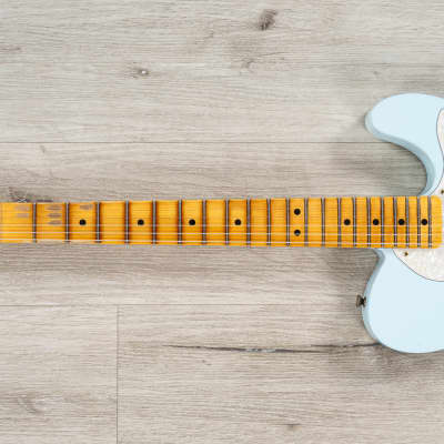 Fender 1969 Telecaster Thinline Guitar, Journeyman Relic, Maple, Aged Sonic Blue image 6