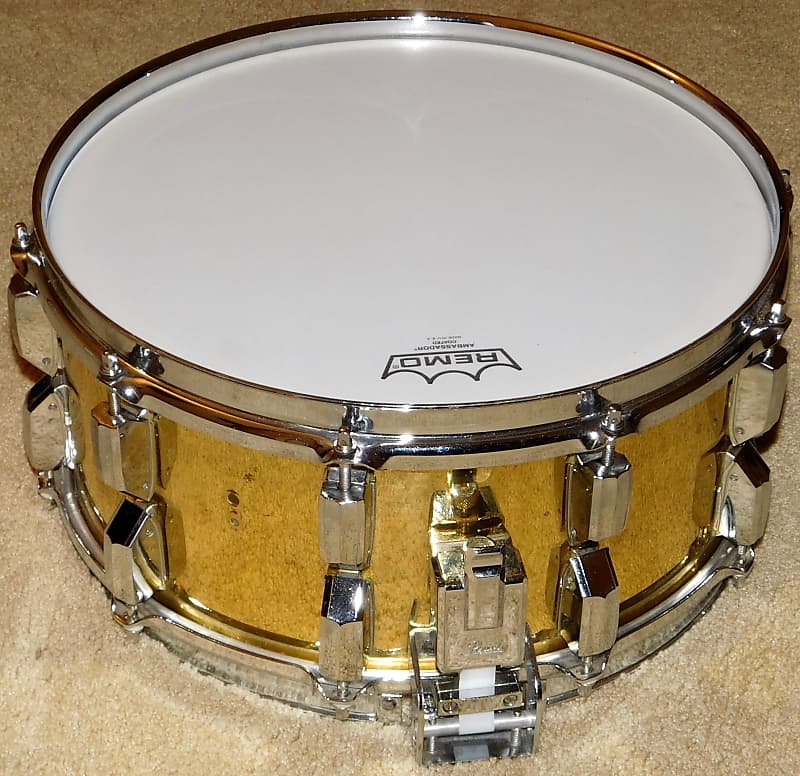 Pearl Snare Drum 6.5x14*B-714DX*GLX Brass Super Gripper*Vintage 80's*MIJ