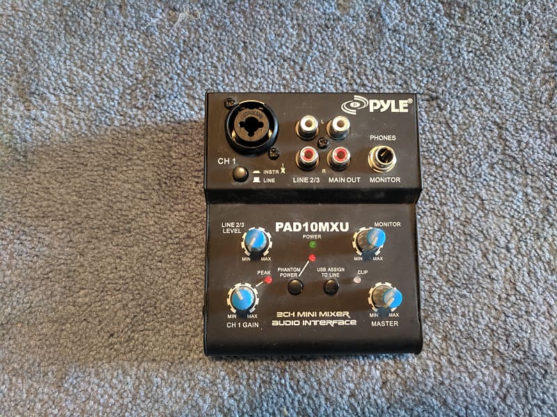 Pyle Pro PAD10MXU 2-Channel Mini Mixer with USB Audio PAD10MXU