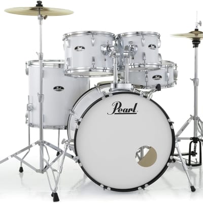 Pearl Roadshow Drum Set 5-Piece Complete Kit with Cymbals and Stands Pure White (RS525SC/C33) image 1