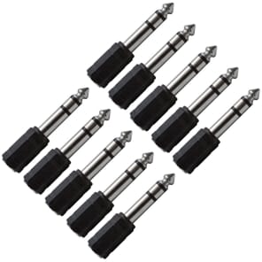 Seismic Audio SAPT101-10PACK 1/8" TRS Female to 1/4" TRS Male Cable Adapters (10-Pack)
