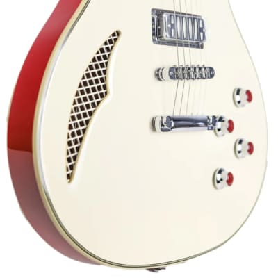 Eastwood Bill Nelson Astroluxe Cadet Vintage Cream and Fiesta Red w/Case image 4