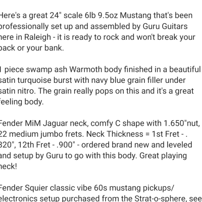 Warmoth Fender Mustang SALE! image 7