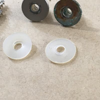 Two Philips Schaller Style Locking Strap Button Guitar Relic Parts Repair Aged image 4