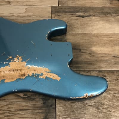FRANCHIN Jupiter bass guitar body Relic Aged Lake Placid Blue Metallic 100% Nitro Lacquer Alder P-Bass type Made in Italy - Stock piece #20650425 image 11