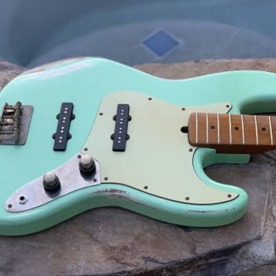 Real Life Relics Custom Shop Fully Loaded Bass Body Aged Seafoam Green image 10